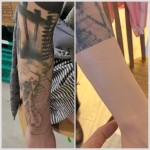 結婚式のドレス着用時に、エアブラシで刺青カバーを施した大分県のお客様の事例